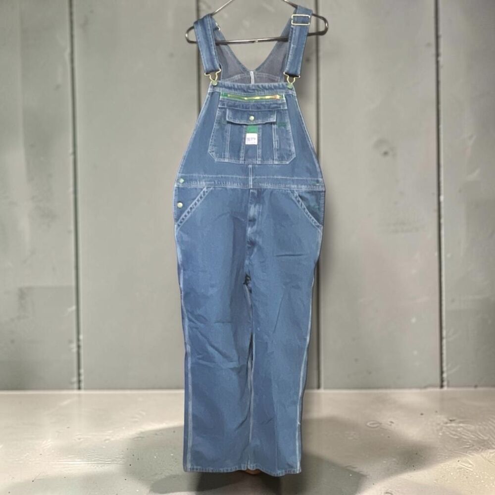 Liberty Denim Overalls Men’s 36x30 Blue Green Accent Workwear Bib